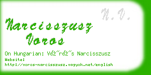 narcisszusz voros business card